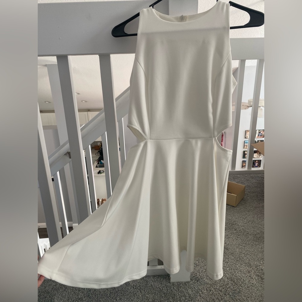 White Cut Out Short Dress